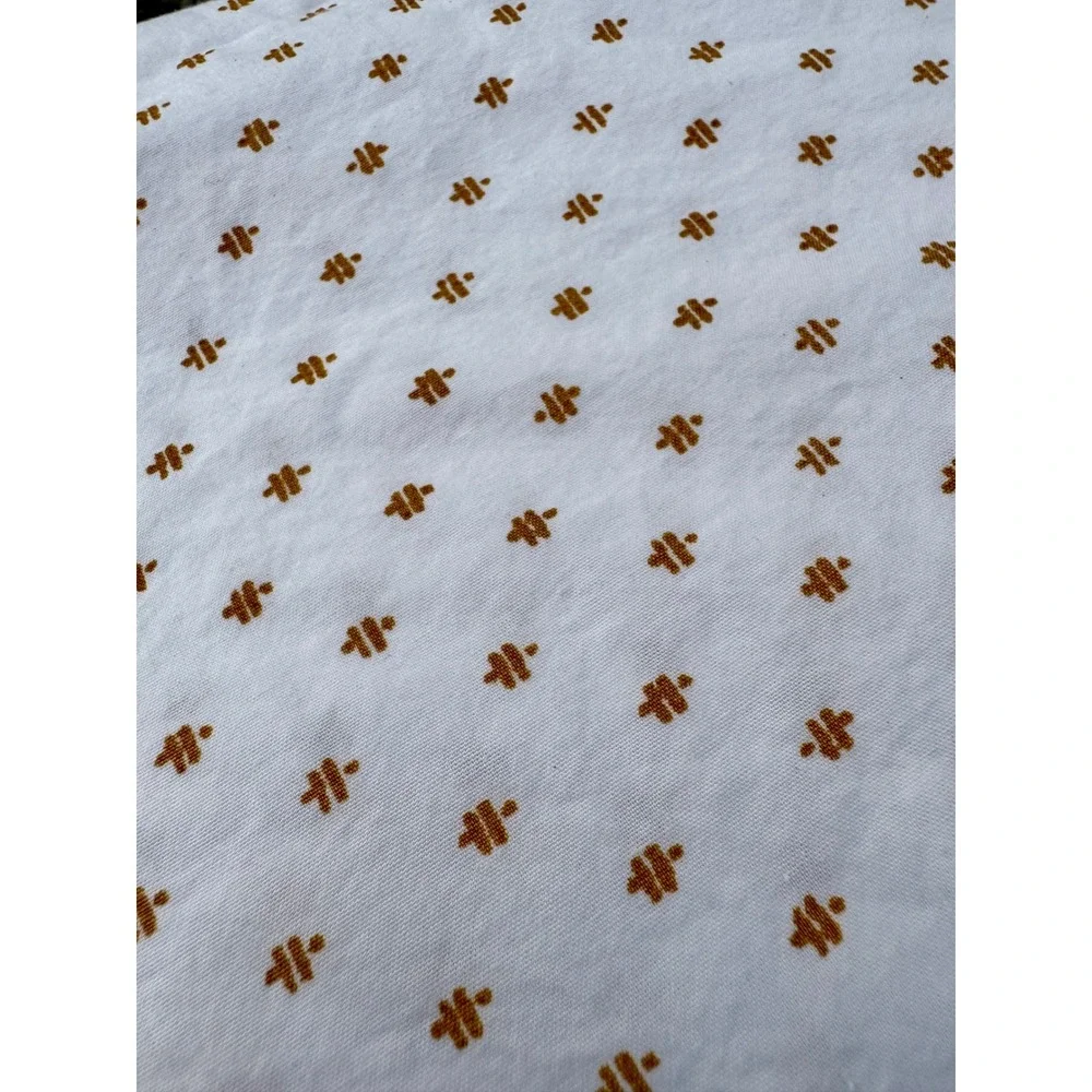 Opalhouse Twin Flat Sheet White Mustard Yellow Geometric Boho Embroidered Trim
